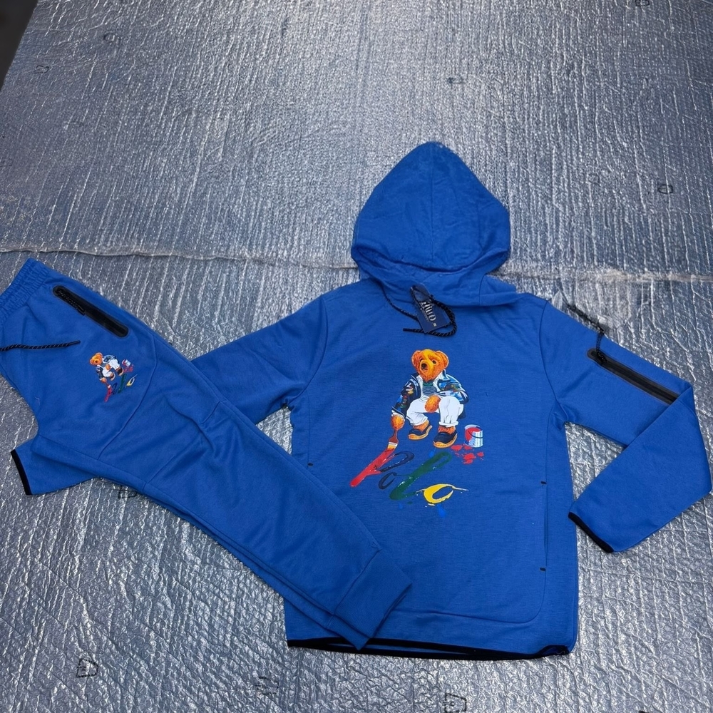 Blue Hoodie and Pants Set